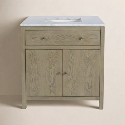 Celine 32" Carrara Marble Single Bathroom Vanity