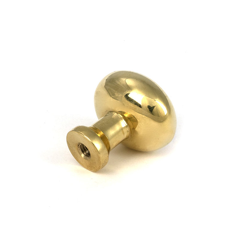 Moore Cabinet Knob, Polished Brass, 0.98" Knob Diameter
