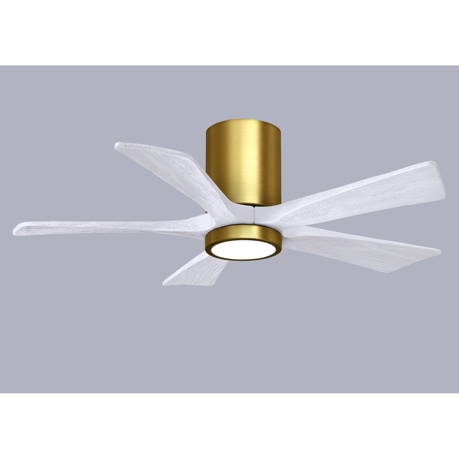 Irene Ceiling Fan with LED Light Kit, Brushed Brass, 42", Matte White