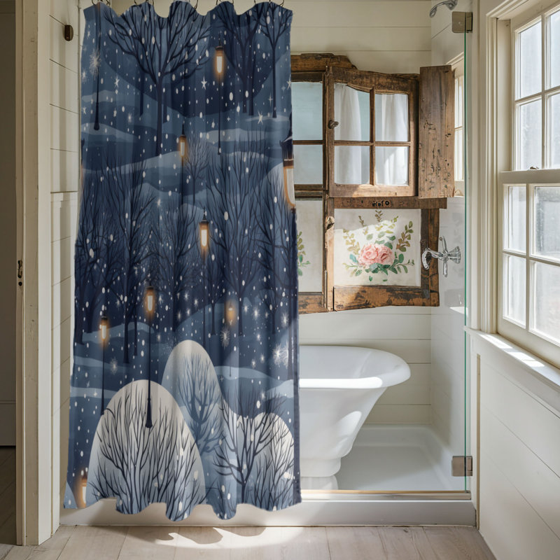 Starry Lights - Rideau de douche Premium, H 74 po x l 71 po
