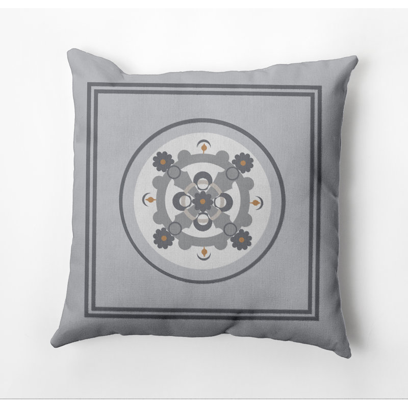Housse et insert de coussin carré marocain, Gris / gris foncé, H 26 po x l 26 po