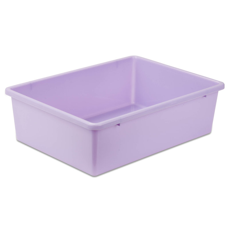 Light Purple Stackable Plastic Storage Bin for Kids