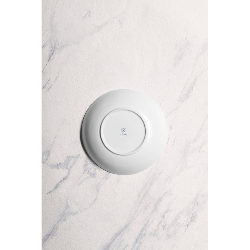 Assiette creuse en porcelaine de qualité supérieure Tornado-White Mat, 7,09 x 7,09 x 1,81 po, Blanc mat