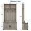 Porte-manteau extra large de style ferme avec banc, 195 cm (77 po), armoire de rangement pour chaussures, 5 crochets doubles, étagères réglables, gris-115864603