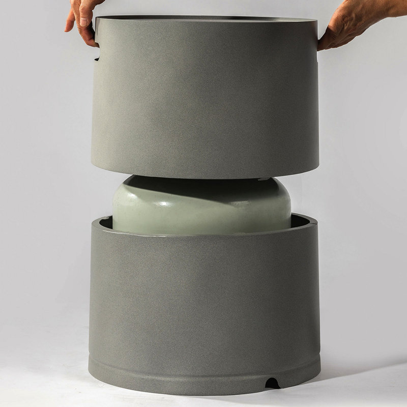 Steel Propane Tank Cover Round Tank Holder Hide-Away Side Table
