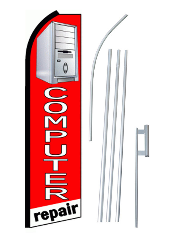 Double Sided 144'' H x 30'' W Polyester Flag Set