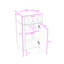 Meuble-lavabo autoportant avec lavabo en céramique, tablette réglable et porte à fermeture en douceur-1905864011