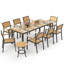 Ensemble repas d'extérieur en aluminium avec table de salle à manger, petite table d'appoint et chaises empilables Loddon-216608240-216608246