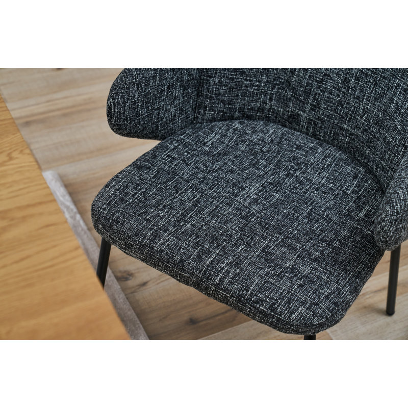 Chaise de salle à manger rembourrée en polyester Beachley, Noir