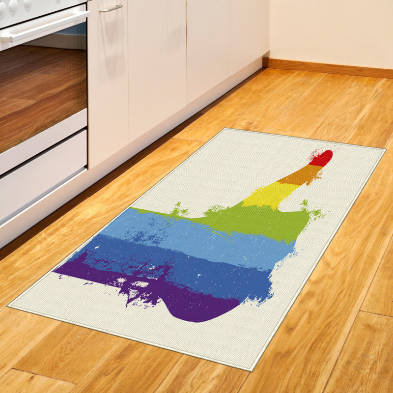 Rainbow High Density Long Fiber Poly Threads Decorative Area Rug Carpet, Rectangle 4' x 5'8"
