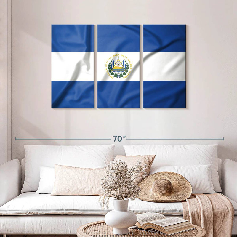 Drapeau en soie Borges El Salvador, H 28 po x l 45 po