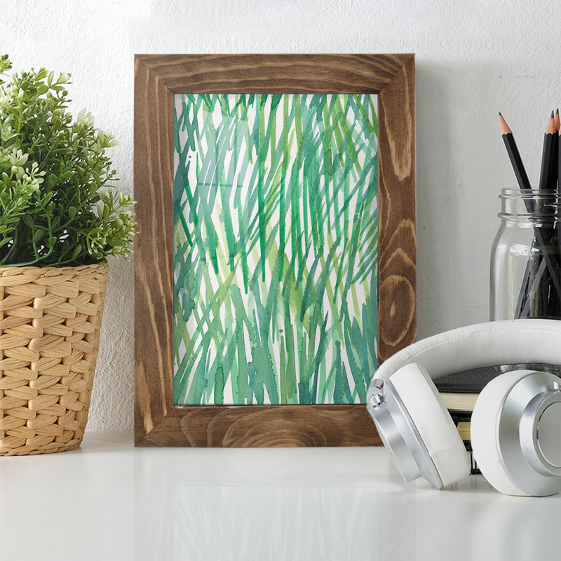 Just Grass I - imprimé, H 9 po x l 7 po x P 1 po, Papier, cadre noyer