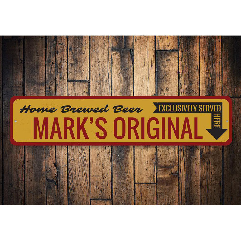 Plaque Home Brewed Beer, H 4 po x l 18 po x P 0,04 po