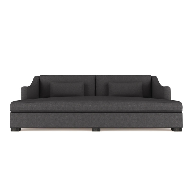 Crosby Slope Arm Daybed, Vintage Leather Blanc, Ebony