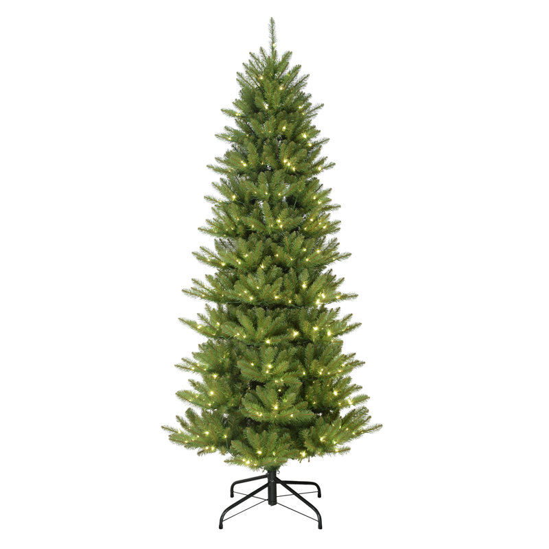 Pre-Lit Artificial Slim Fraser Fir Christmas Tree, 7ft 6" H