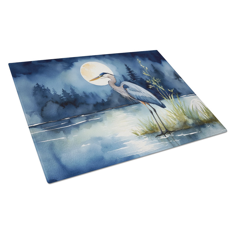 Planche à découper en verre Blue Heron