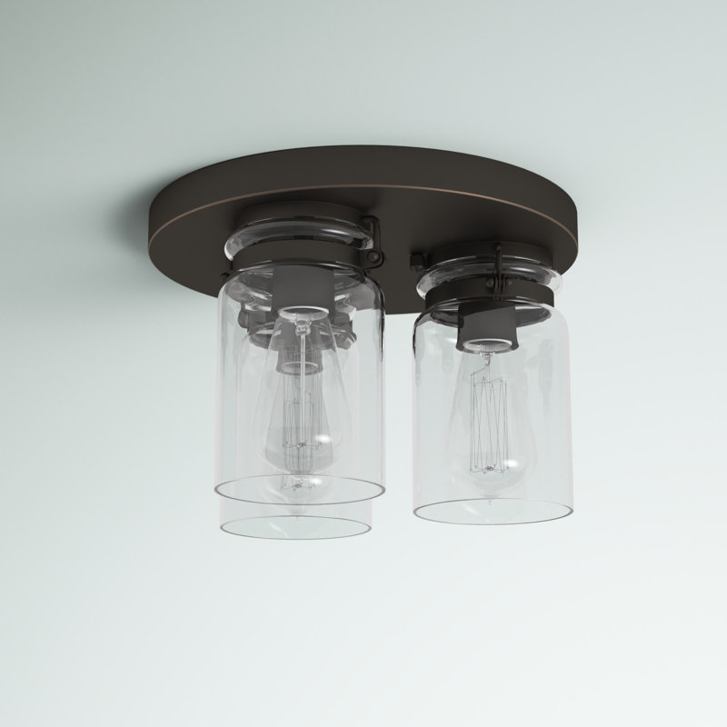 Sue Glass Flush Mount, Olde Bronze