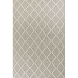 Dasantila Geometric Machine Made Power Loom Rectangle 5' x 7' Wool Area Rug in Gray