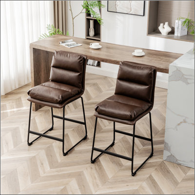 Upholstered Barstools Set of 2 by 17 Stories