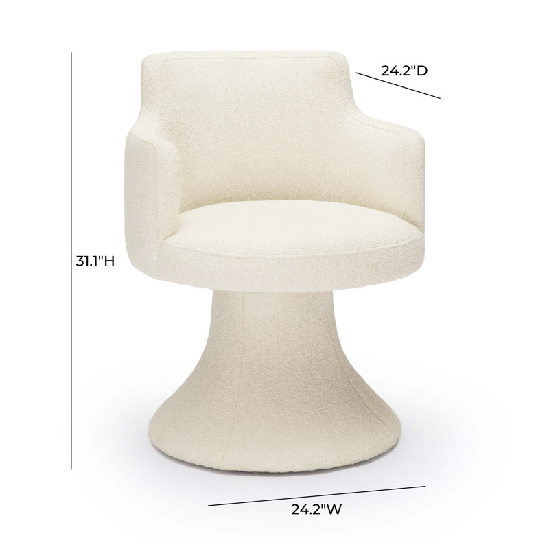  Chaise pivotante crème Performance Boucle, Cream
