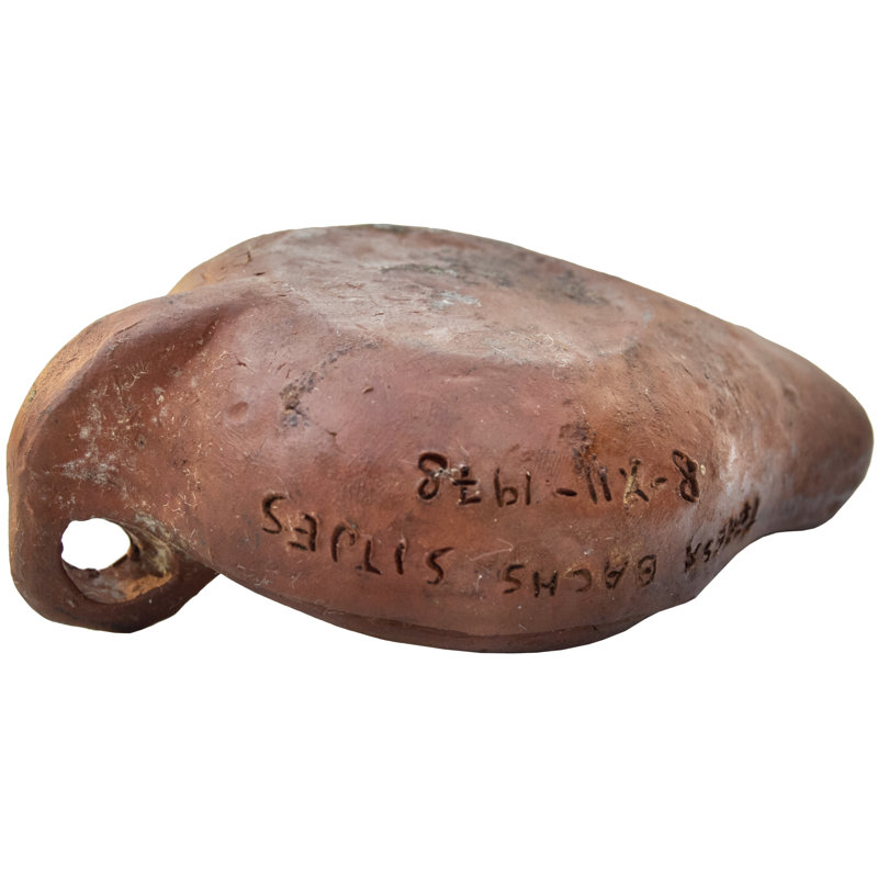 Vintage Hand-Crafted Terra Cotta Oil Lamp
