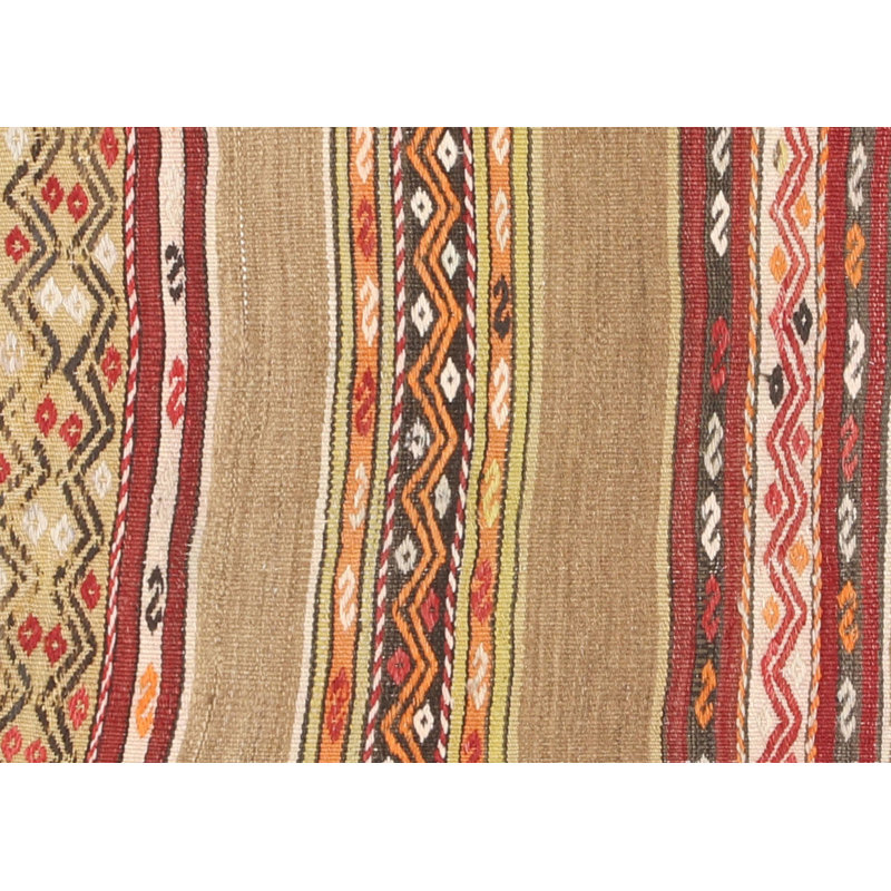 Tapis unique en laine noué à la main des années 1960 de 4 pi 4 po x 5 pi 1 po rouge / gris / vert