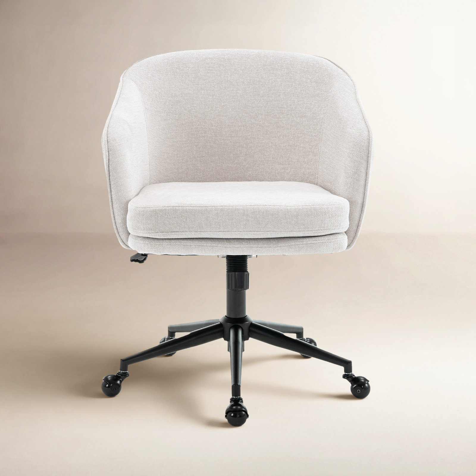 Toscani Office Chair with Lumbar Support, Beige Chenille