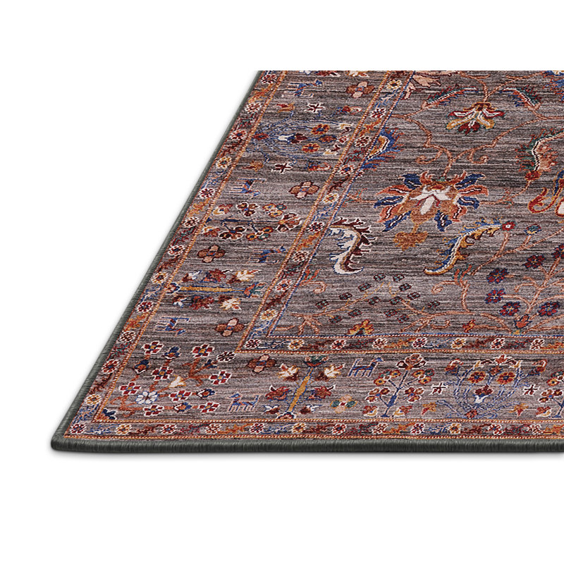 Tapis brun à motif oriental, Rectangle 7 pi x 10 pi