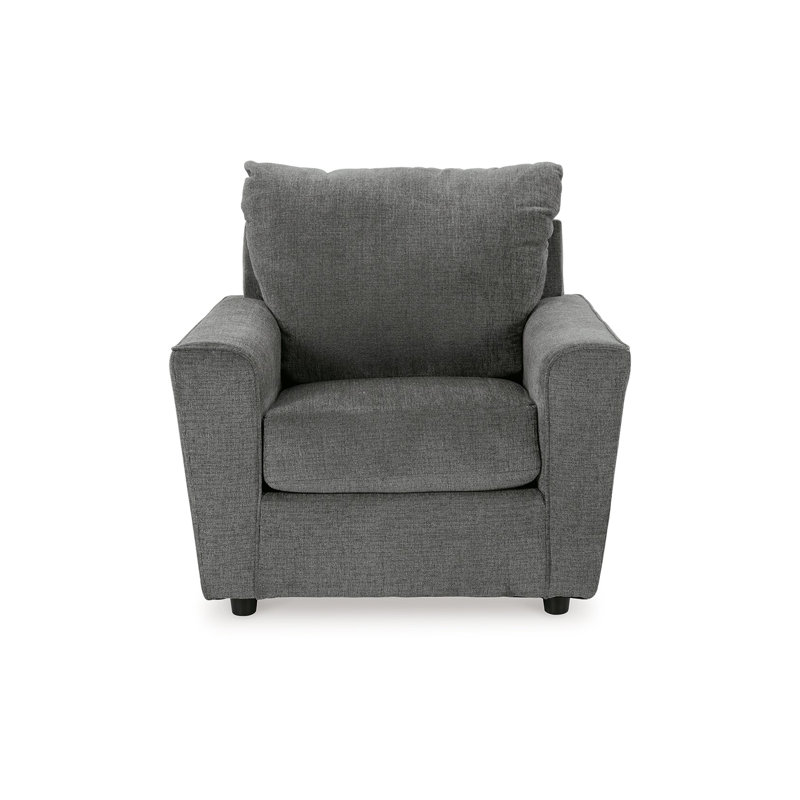 Chaise avec accoudoirs R gras, Mélange de polyester gris