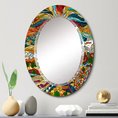 Buddhist Symbol Wall Mirror, Bohemian & Eclectic - Buddhist Symbol Eyes Of The All Seeing God