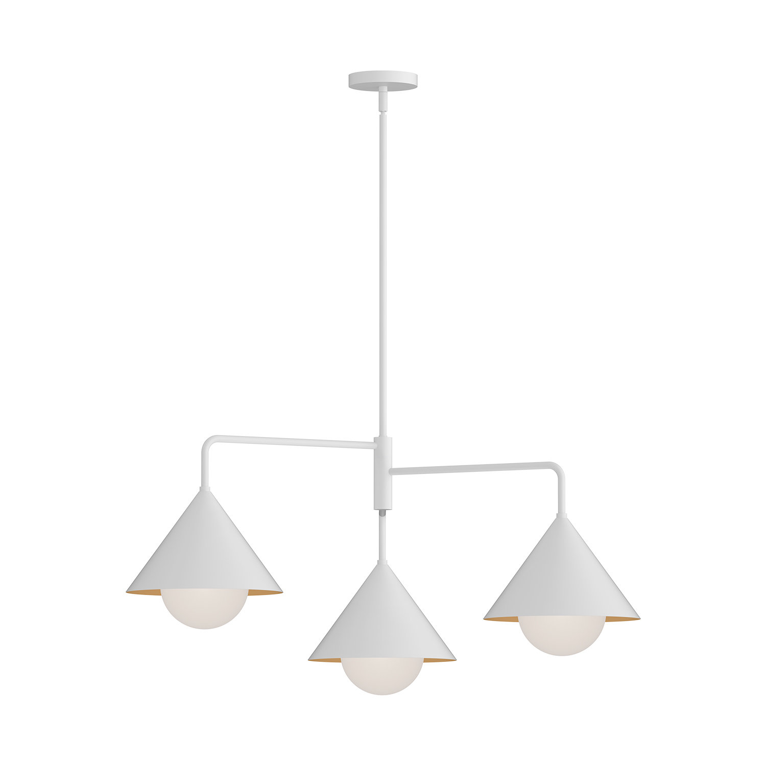 Ireland 3 - Light Geometric Chandelier, White