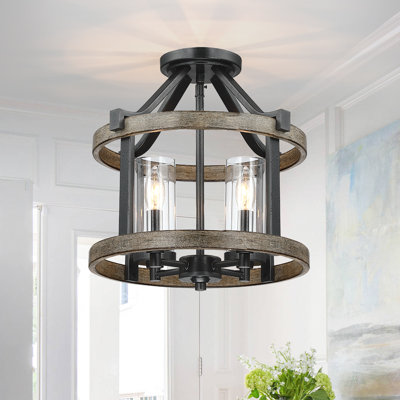 Denaisha Clear Glass Semi Flush Mount