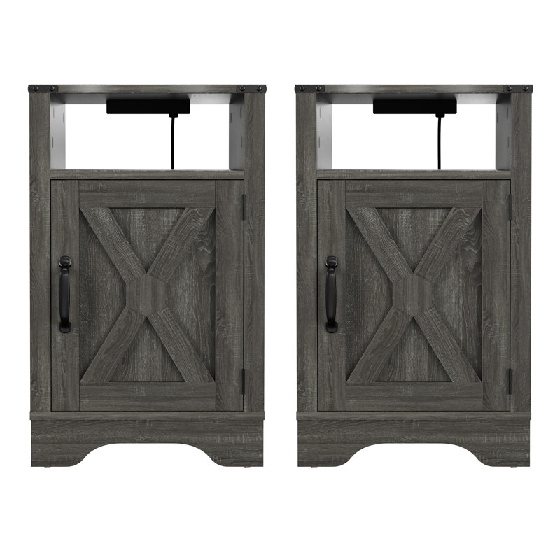 Table de chevet Farmhouse, 2, Gris foncé