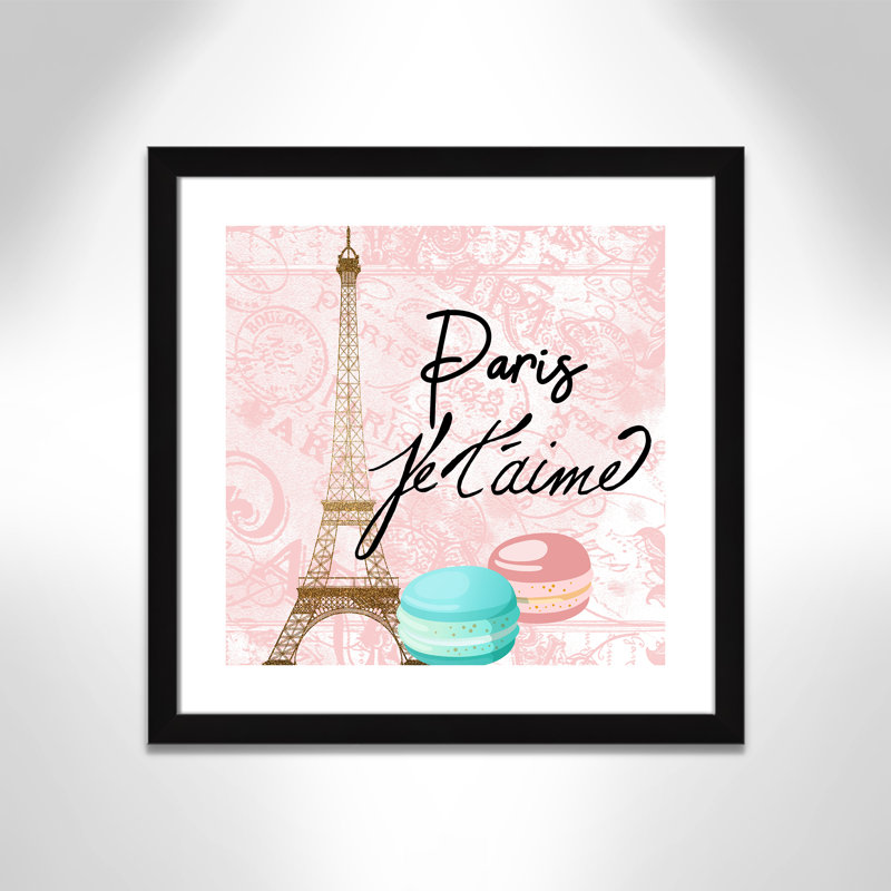 Bonjour paris 1, H 24,5 po x l 24,5 po x P 0,63 po, Cadre noir