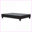 Structure de lit double tapissier pleine grandeur en bois massif gris foncé, aucun sommier tapissier requis