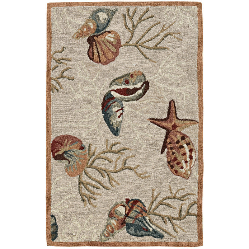 Tapis beige bouclé fait à la main Valletta, Rectangle 2 pi 3 po x 3 pi 9 po