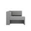 Lit de jour simple tapissier avec tiroirs, tablettes, armoires rabattables et table d'appoint-451570904