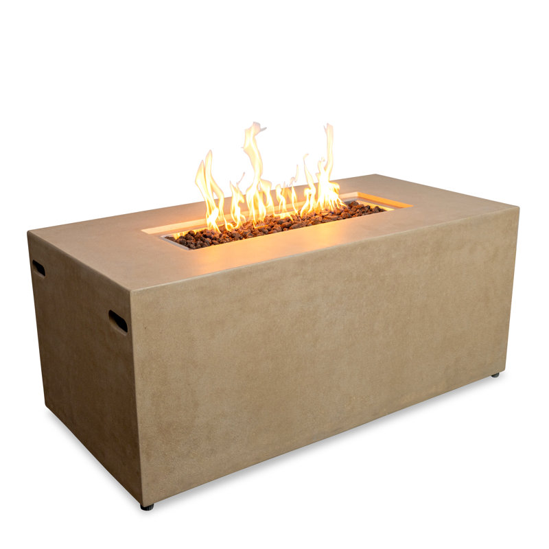 Rectangle Propane Fire Pit, Beige