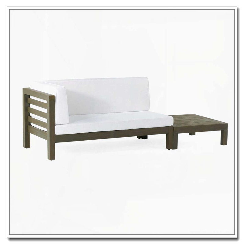 Banc de coin gauche et table basse, Blanc