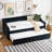 Velvet Daybed with Trundle, USB Port & Side Pockets | Button Tufted Back, Waved Arms with Piping | Space‑Saving Sofa Bed for Bedroom, Guest Room, or Living Room-1079114274