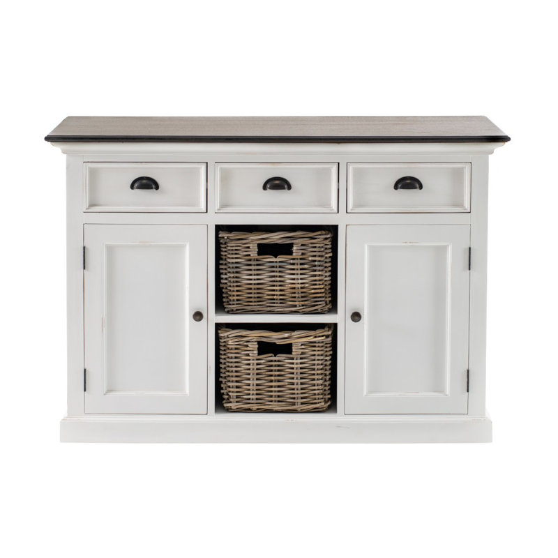 Grande armoire d'appoint Modern Farmhouse, Brun / blanc