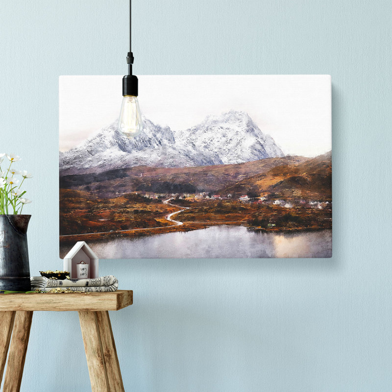 Road Through Lofoten In Norway - Wrapped Canvas Print, 40cm H x 60cm W x 3cm D