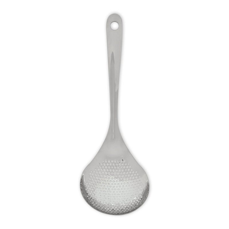 Silver Stainless Steel Pierced Straining Spoon