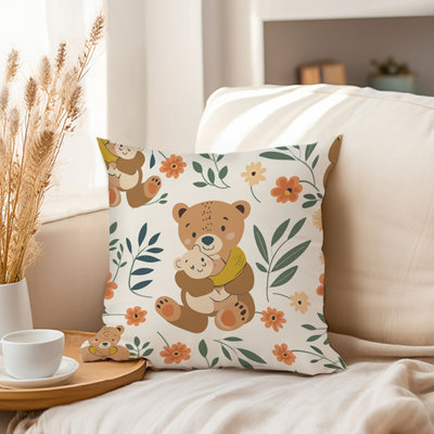 Cute Teddy Bear Pattern III Pillow Cover