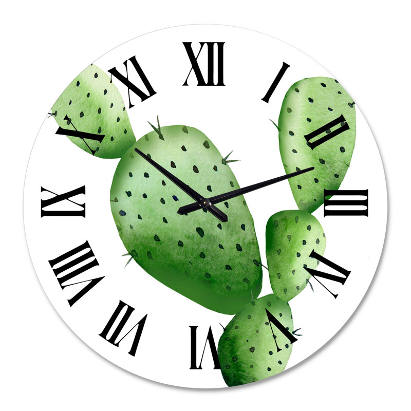 Cactus vert du sud-ouest - Horloge murale tropicale, Grand