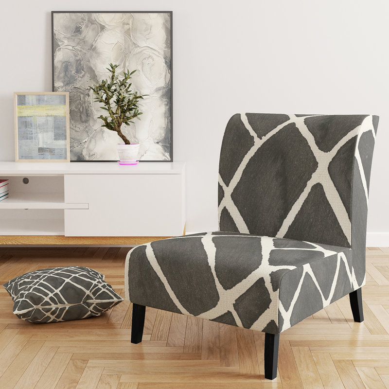 Minimalist Graphics V - Transitional Upholstered Slipper Chair