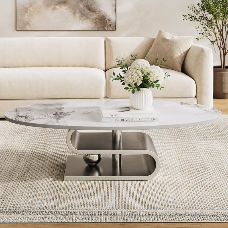 Table basse 49,2 po Modern, Argent