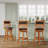 30" Bar Height X-Back Swivel Stool, Natural Finish, Charcoal Fabric Seat-3364894-3364888