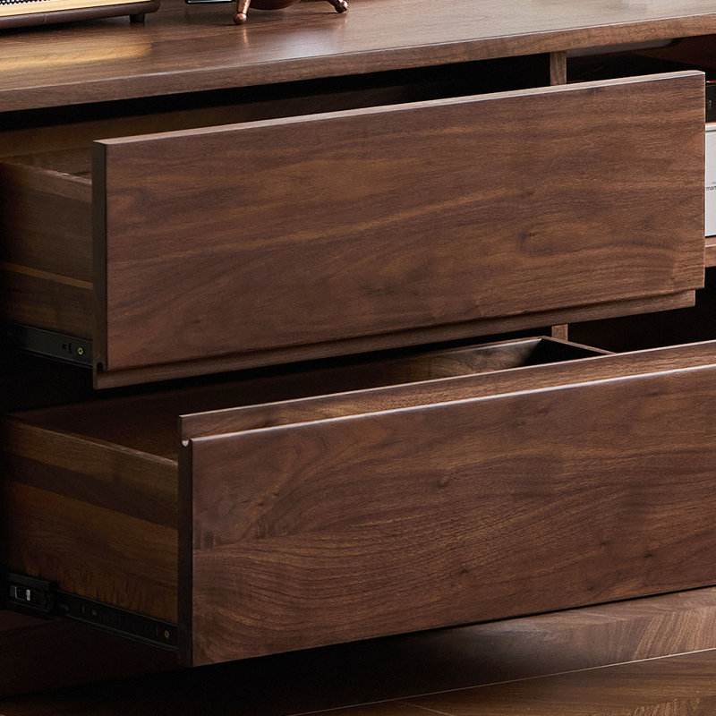 Meuble télé de style américain tout en bois massif rétro, 78.74"
