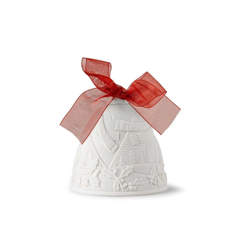 Cloche de Noël 2024 Lladro, Blanc /Rouge